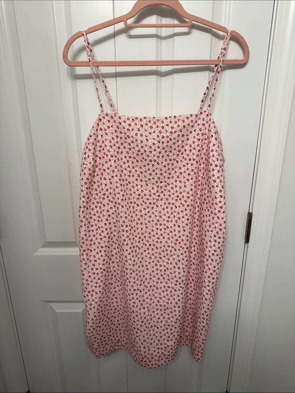Old Navy White Mini Dress with Red Floral Print